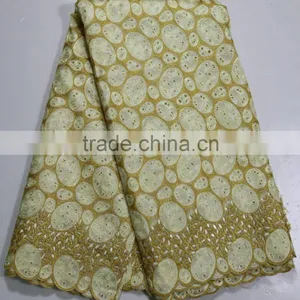 2015 New Arrival Embroidery Organza Lace Fabric Africa Organza Lace Wedding Dress thumbnail-3