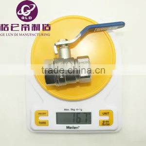 GLD Cheap Price 5PCS/LOT Hot Sale 1/4" Double Male External Thread Ball Valve ,brass Ball Valve , Valvecopper , thumbnail-5
