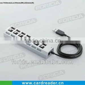 7 Ports Hi-Speed USB 2.0 HUB With USB Cable and Led Light thumbnail-1