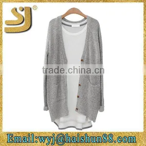 Wholesale Mongolian Cashmere Plain Ladies Fashion Winter Cardigan Ladies Cardigan Sweater thumbnail-3