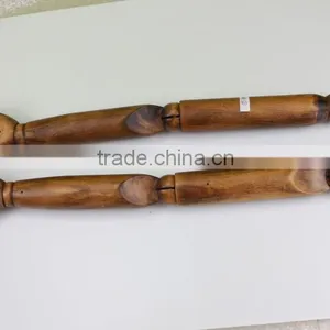 Male Wooden Arms Brown Color Wooden Arms Ancient Brown Wooden Arms Display Mannequn's Long Arms thumbnail-1