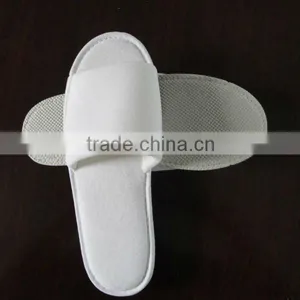 Open Toe Velvet Hotel Slippers/ Spa Slippers/white Slippers for Hotel thumbnail-1
