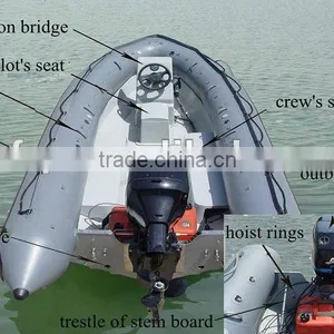 Fiberglass Small Inflatable Jet Boat With Outboard Engine thumbnail-1