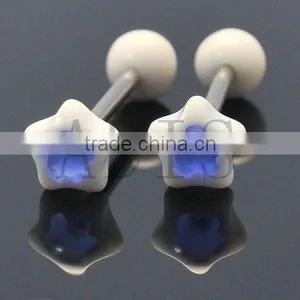 Acrylic Tongue Jewellry Piercing With Star and Ball thumbnail-1