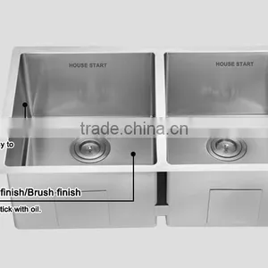 Modern Kitchen Designs With Favorable Price Under Counter Handmade Stainless Steel Kitchen Sinks Without Faucet For Europe--3318 thumbnail-2