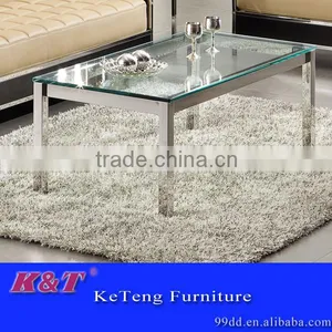 Modern Double Layer Glass Wooden Tea Table thumbnail-6