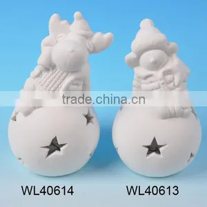 Decorative White Porcelain Lighted Santa Claus Outdoor Christmas Decorations With Led Light thumbnail-5