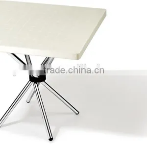 Simple Design Plastic Square Table With Stainless Steel Legs thumbnail-1