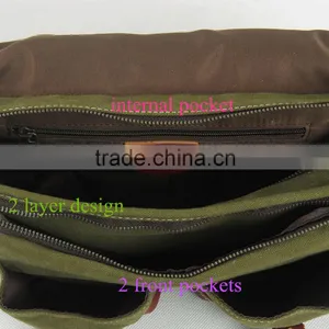 Stylish Midium Canvas Leather Field Shoulder Bag Military Explorer Messenger Field Bag thumbnail-5