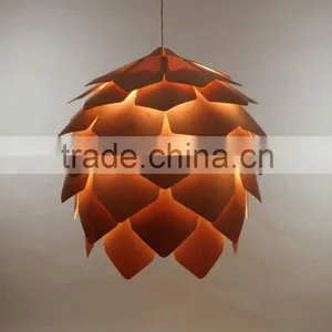 Modern Artichoke Lighting Crimean Pine Cone Wooden Pendant Lamp thumbnail-2