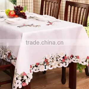 New Design Cheap Polyester Flower Design Embroidery Table Linen thumbnail-2