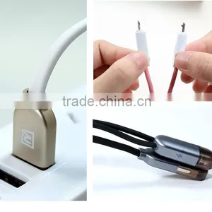 Original Remax Charging Data Cable 2 in 1 USB Cable For Iphone and Xiaomi Samsung HTC Nokia thumbnail-2