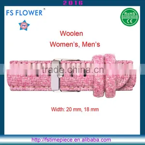 FS FLOWER - England Style Woolen Orange Color Watch Strap Leather Back Stitching 18mm, 20mm thumbnail-6