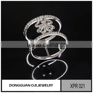 New Designs Clear Zircon Ring Silver Material Pave Setting Luck Jewelry thumbnail-1