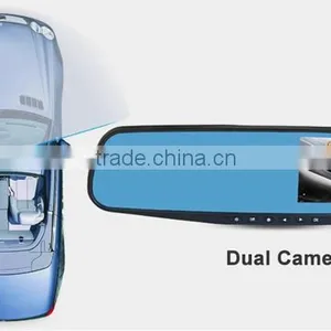 2016 New Design FHD 1080P Dual Cam Car Night Vision Rearview Mirror Dashboard Camera Best Hidden Cameras for Cars thumbnail-6
