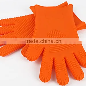 Kitchen Cooking Oven Heat Resistant Silicone Gloves thumbnail-1