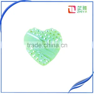 2016 Fashion Heart Resin Stone With Flat Back in Green Color CXX-0092 thumbnail-1