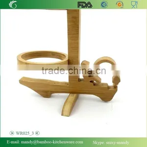 WR025 Personalized Antique Wine Rack, Red Wine Holder With Bamboo Material thumbnail-4