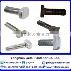 T Shape Bolts With Type1,2,3, DIN933/931 H.D.G / Galvanized With Black /yellow Zinc Plated/blue White thumbnail-1