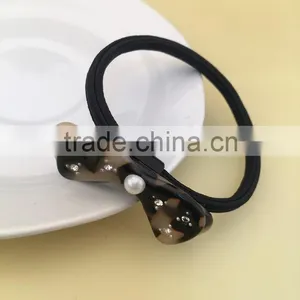 Fashion Hair Bow Hair Clip Tortoise Hair Elastic Band Rhinestone Bow Hair Band thumbnail-2