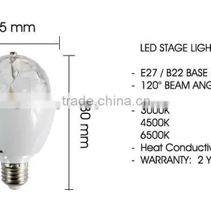 Small E27 Magic LED Ball Light Rotating Full Color Rotating Lamp thumbnail-2