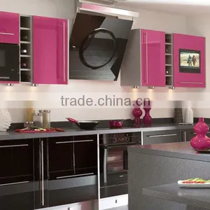 Romantic Pink Lacquer Modern Hot Sale Kitchen Design/kitchen Cabinets thumbnail-2