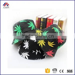 2016 New Fashion Hip Hop Green White Leaf Print Fishing Caps Weed Bucket Hats For Mens thumbnail-1