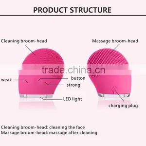 2016 New USB Rechargeable Sonic Facial Vibrasonic Cleansing Brush CE/RoHS thumbnail-5