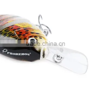 6 Colors Available 10CM 6 Part Long Lip Weever Shape Crankbait Hook Lure Fish Lure Baits Simulation Fishing Tackle Wiht 2 Hooks thumbnail-4