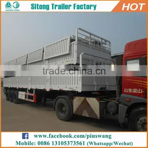 China Hot Sale 3 Axle Flatbed Highway Cargo Trailer Side Wall Utility 6x4 Sinotruk Tractor Truck thumbnail-1