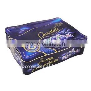 Wave Shaped Luxury Plum Tinplate Chocolate Box thumbnail-1