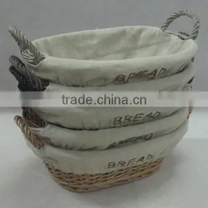 Willow Wicker Bread Baskets With Liner Wholesale thumbnail-1