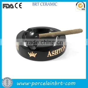 Custom Design Black Ceramic Cheap Ashtray thumbnail-1