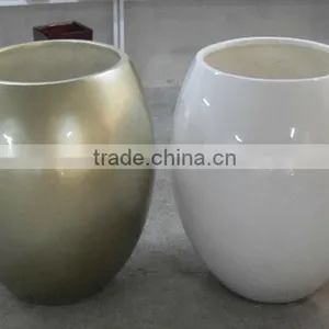 Fiberglass Lacquered Planter,outdoor Flowerpots,landscaping Plant Pot thumbnail-1