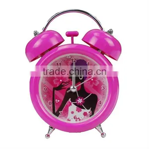 Pink Cute Girl Twin Bell Alarm Clock thumbnail-1
