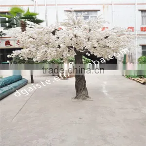 Atificial White Cherry Blossom Flower Tree for Wedding Decoration Fiberglass Trunk thumbnail-1