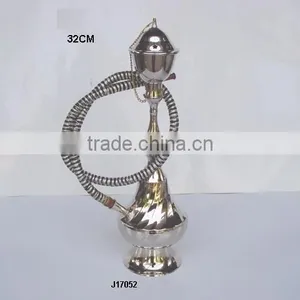 Hookah Made in Brass With Mirror Polish and One Out Let thumbnail-1