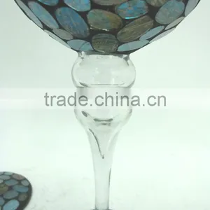 Custom Silver Glass Mosaic Goblet thumbnail-5