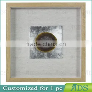 Sliver Shadow Boxes for Wholesale With Mottled Silver Background Encasing Colorful Agate Under Glass thumbnail-4