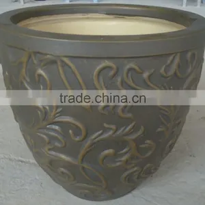 Indoor Wash Vase - Indoor Pottery With Round Rim and Pattern Outside thumbnail-2