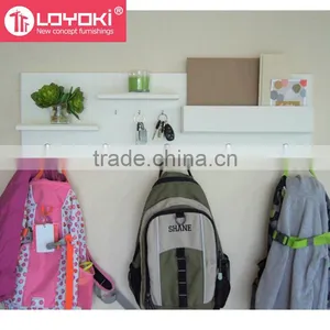 Entryway Organizer With Mail Storage Key Hooks and Coat Rack Entryway Organizer Multifunction Wall Shelf thumbnail-3