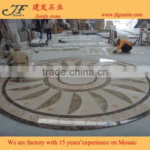 Polished Light Emperador Marble Waterjet Medallions Suitable for Interior thumbnail-1