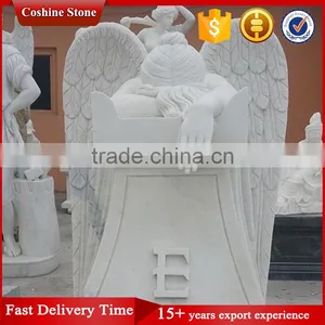 Famous White Marble Weepling Angel Statue With Wings thumbnail-1