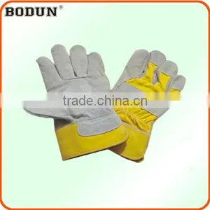 A2015 Golden Yellow Cowhide Split Leather Patch Palm Glove thumbnail-1