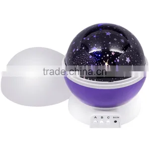 Moon and Star Projection Lamp - Color Changing Cosmos Star Projection for Starry Night Light in Children's Room With USB Cable thumbnail-3