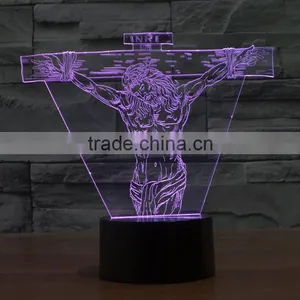 Jesus Christmas Light 3D Illusion Acrylic LED Night Light thumbnail-5