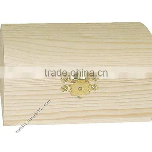 Unfinished Solid Pine Box With Arch Lid thumbnail-1
