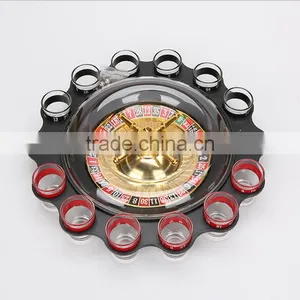UCHOME Black Table Russian Drinking Roulette Game With 12 Glass Cups thumbnail-3