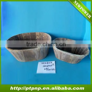 2015 Hot Sale Wholesale Garden Deco Cheap Wood Flower Planter Pot 7W14Q020 thumbnail-2