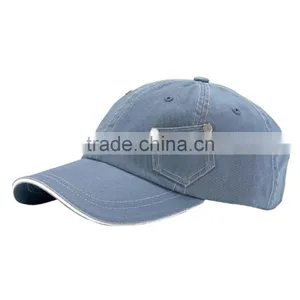 Blank Washed Denim Dad Cap And Lighter Pouch On The Side thumbnail-3